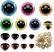 100 Sets Large Glitter Safety Eyes & Noses for Amigurumis – Plastic Craft Eyes & Noses with Washers for Crochet Dolls and Stuffed Animals